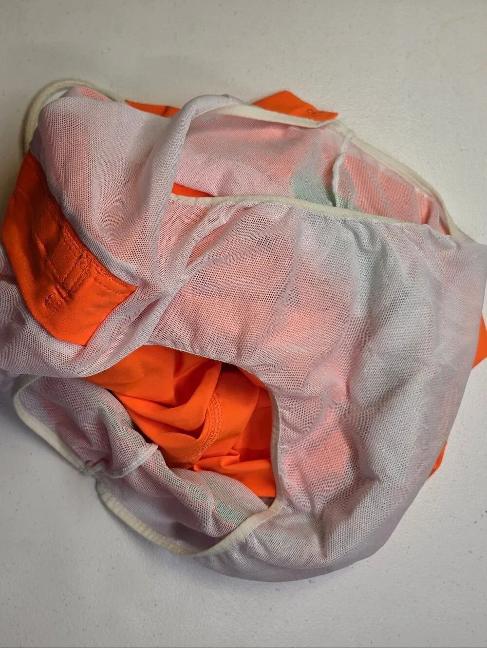 Polo Ralph Lauren Neon Orange Swim Trunks with Drawstring Cargo Pocket